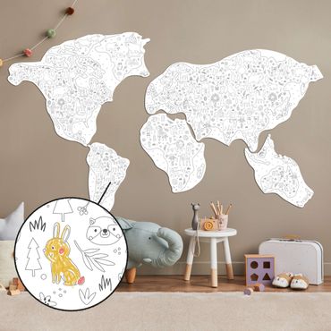 FOLDZILLA 3D World Map - Kid's World Map for colouring