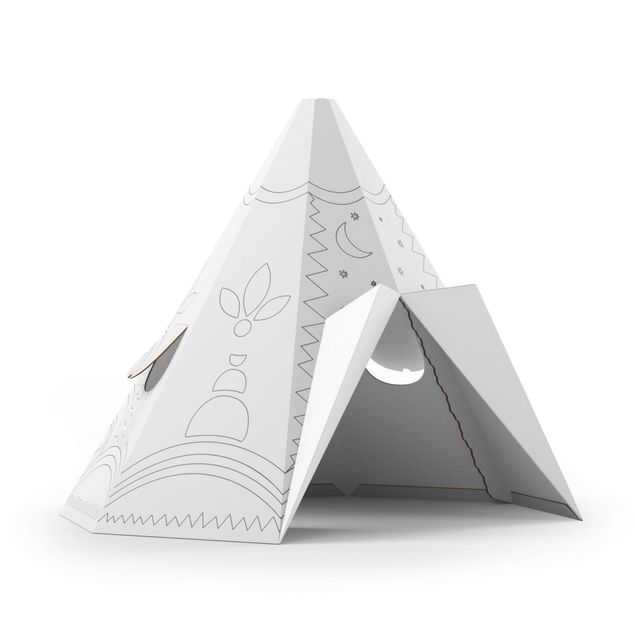 Cardboard toys Tepee Ethnic Pattern for colouring