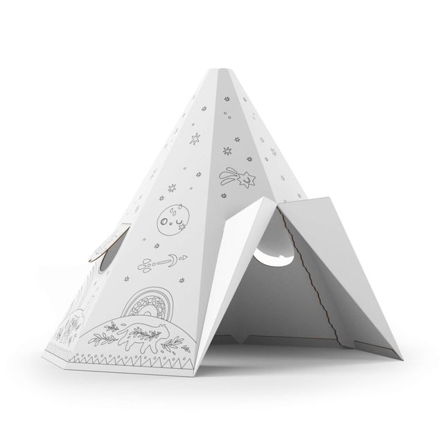 Cardboard toys for kids Tepee Starry Skies for colouring